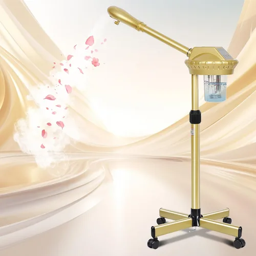 Vista 8 de Vaporizador facial, vaporizador facial poressional sobre ruedas con función de temporizador, vaporizador facial de ozono para spa, salón y uso