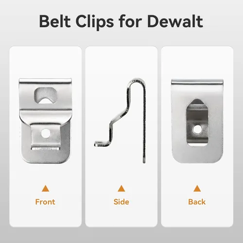 Vista 3 de Clips de cinturón para Dewalt, 4 clips de taladro de acero inoxidable 304, ganchos de herramientas con tornillos para N268241 N086039 compatibles