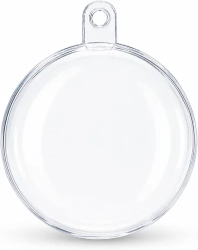 Vista 5 de Juego de 6 mini adornos de bolas de plástico transparente de 1.92 pulgadas (1.929 in)