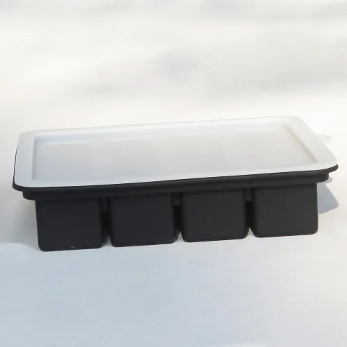 Vista 5 de Molde de silicona para mantequilla con tapa, bandeja de mantequilla antiadherente para hacer 4 palitos de mantequilla, formas de recipiente