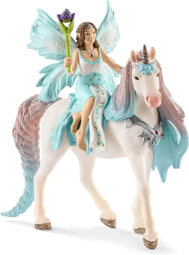 Vista 10 de Schleich Bayala - Figura de hada Eyela de 3 piezas con figura de unicornio de princesa, figura de hadas de fantasía con varita mágica, juguete