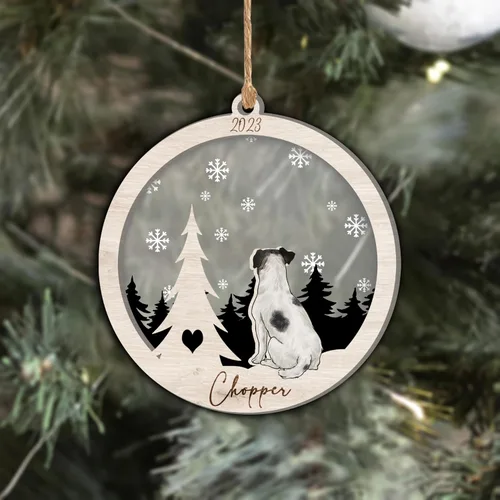 Vista 151 de Nazenti Adorno de Navidad conmemorativo personalizado, regalo personalizado de recuerdo de perro, condolencias por pérdida de mascotas, sabueso