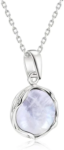 Vista 33 de 925 Sterling Silver Gemstone Necklace Women - Gemstone Pendant Necklace Silver- Birthstone Necklace - Silver Jewelry for Women- Minimalist Jewelry