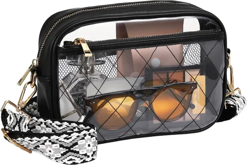Vista 8 de MoKo Clear Bag for Stadium Events - Multi Pockets Clear Sling Purse Crossbody Bag with Adjustable Shoulder Strap Stadium Events, Multi Pockets