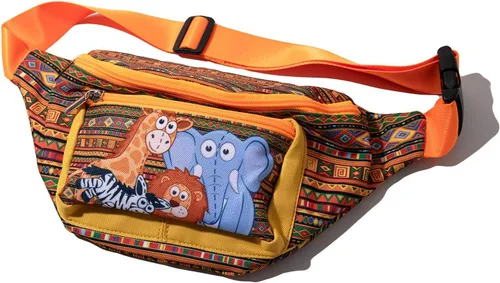 Vista 6 de Riñonera para hombres y mujeres, con estampado de animales, a la moda, ligera, de viaje, con correa ajustable