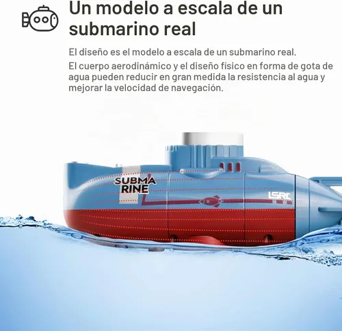 Vista 5 de GoolRC Mini submarino RC, LSRC-SMI barco de control remoto impermeable buceo juguete (azul)