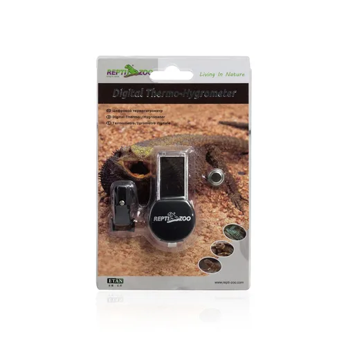 Vista 3 de REPTI ZOO Termómetro de terrario de reptiles, higrómetro, pantalla LCD digital, caja de crianza de mascotas, termómetro de tanque de reptiles