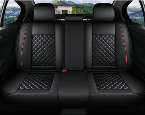 Vista 2 de Aoyade Car Seat Covers Fit for X1 Durable PU Leather Cushion Covers for 5 Seats Vehicle, Auto Interior Accessories Airbag Compatible,Black