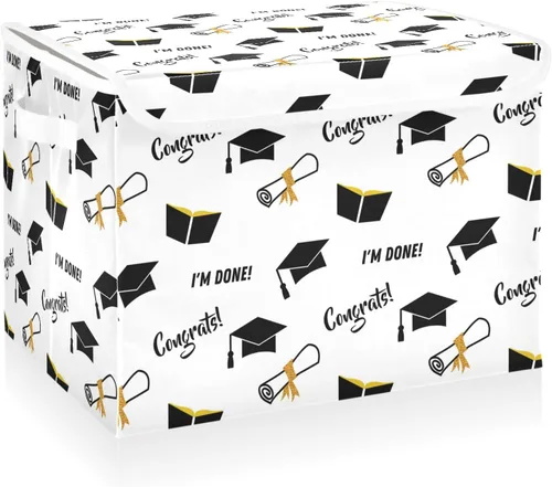 Vista 25 de CaTaKu Contenedores grandes de tela con tapas, cajas de almacenamiento de bastones de caramelo de Navidad con asas para organizar la ropa, cubos