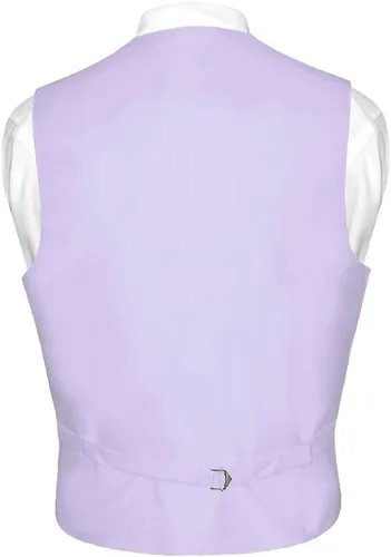 Vista 2 de Conjunto de corbata y chaleco de vestir para hombre de color rosa sólido para traje o esmoquin