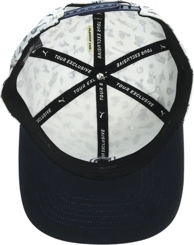 Vista 3 de PUMA GOLF Gorra SUPERFECTA P TECH estándar para hombre, White Glow-DEEP Navy