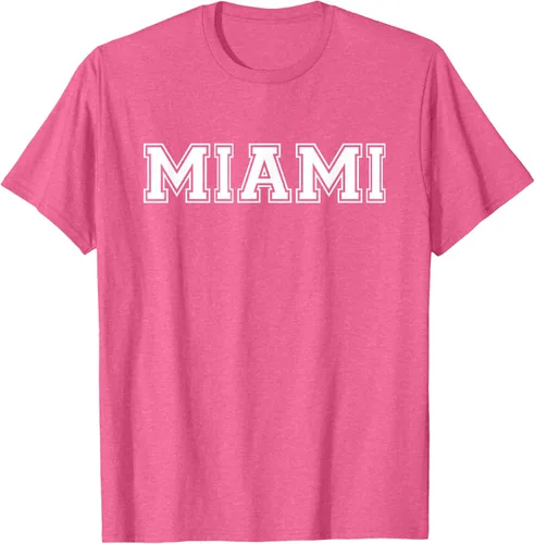 Vista 28 de Camiseta de regalo deportiva estilo universitario Miami Florida, Negro, S