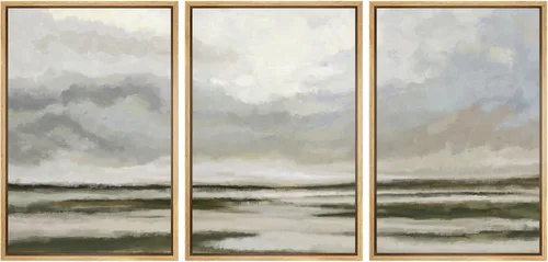 Vista 203 de wall26 Lienzo enmarcado para pared, juego de arte de acuarela pastel, paisaje rural, ilustraciones con formas abstractas, arte moderno, decorativo