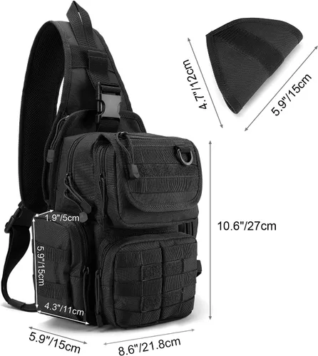 Vista 3 de G4Free - Mochila táctica de eslinga EDC con funda de pistola ajustable, mochila de hombro con rango de asalto 600D Polyester, 10.6*5.9*8.6 Inches