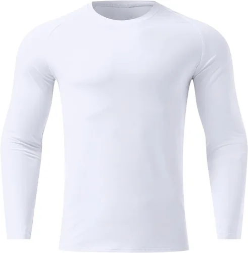 Vista 3 de Camisas de compresión atléticas de manga larga para hombre, capa base, camisa de entrenamiento atlético, camisas de compresión, camisetas deportivas