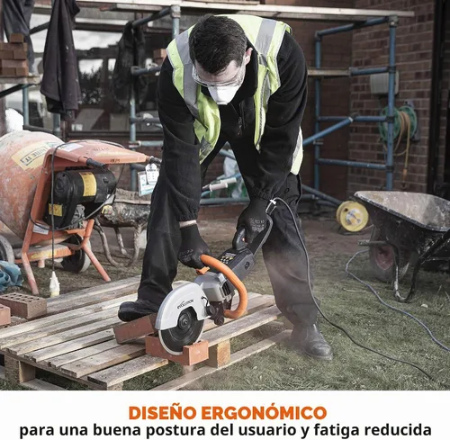 Vista 7 de Evolution R230DCT Sierra eléctrica para hormigón de 9 pulgadas Hoja de mampostería de diamante incluida Motor de 15 A Profundidad de corte
