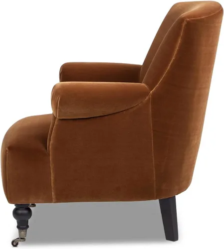 Vista 4 de Jennifer Taylor Home Eloise - Sillón plisado de 30 pulgadas, terciopelo de rendimiento naranja quemado