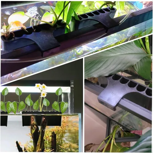 Vista 6 de 2 vasos para plantas acuáticas mejoradas con 7 agujeros para pecera, perfecto para cultivo acuapónico y decoraciones de paisajes acuáticos