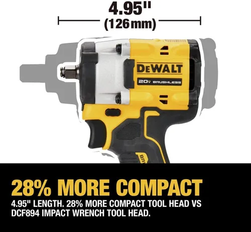 Vista 8 de DEWALT DCF923P2 ATOMIC 20V MAX* 3/8 pulgadas Llave de impacto inalámbrica con kit de yunque de anillo de cerdo