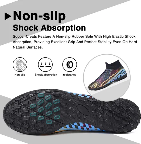Vista 3 de CBUSTER Zapatos de fútbol al aire libre para hombre y mujer tacos de fútbol para niño grande AGTF