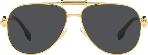 Vista 3 de Versace Unisex Sunglasses Gold Frame, Dark Grey Lenses, 59MM