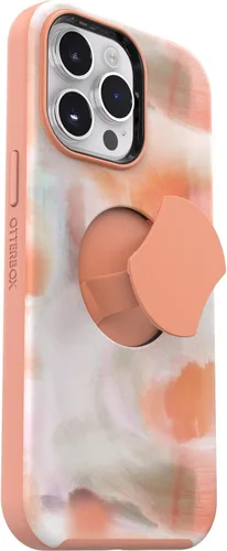 Vista 2 de OtterBox OTTERGRIP Symmetry Series - Funda para iPhone, embalaje no minorista (Melocotones Naranja, iPhone 14 Pro)