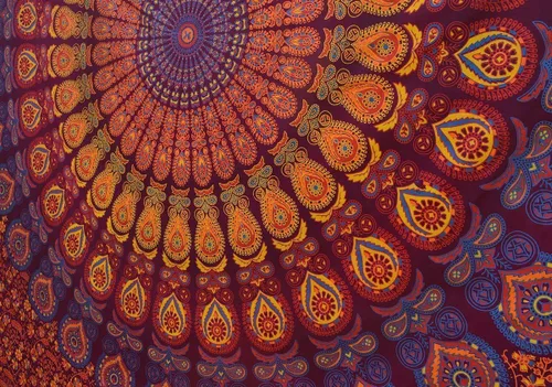 Vista 5 de Popular Handicrafts Evergreen - Exclusivo tapiz con mandala