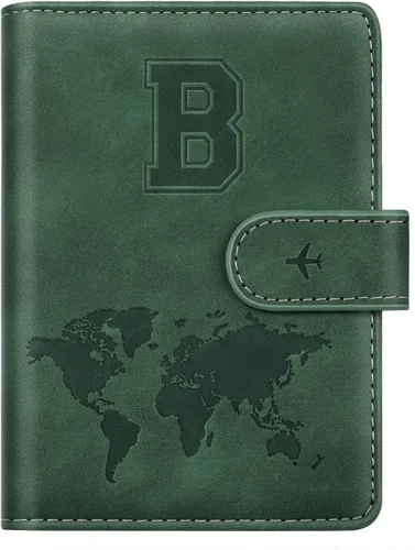 Vista 54 de Funda para Pasaporte Personalizada con Letra de la A a la Z, Billetera de Viaje con Bloqueo RFID, Funda para Pasaporte, Estuche para Pasaporte