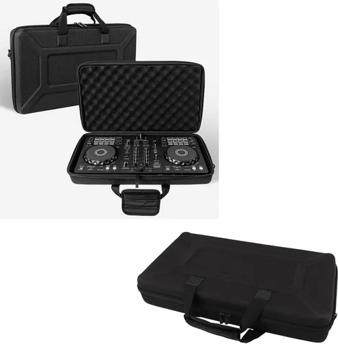 Vista 4 de CCYLEZ Funda de transporte universal para controlador de DJ, bolsa protectora acolchada de EVA con correa de hombro ajustable y forro brillante