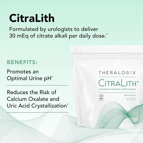 Vista 3 de Paquetes Theralogix CitraLith - Salud renal, certificado NSF