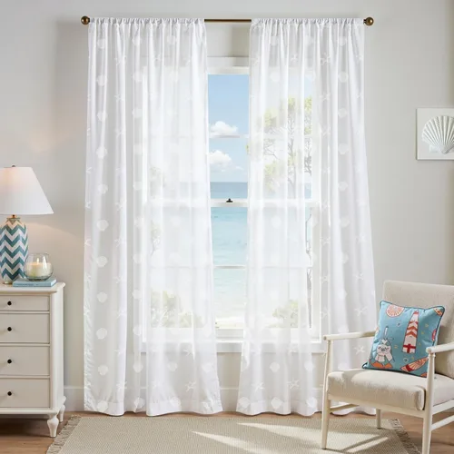 Vista 15 de Jinchan - Cortinas traslúcidas color azul costero de 63 pulgadas con bolsillo para barra, 2 paneles Mar azul