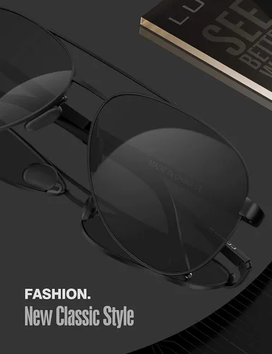 Vista 3 de LUENX - Lentes de sol polarizadas con protección UV 400 para hombre y mujer incluye funda