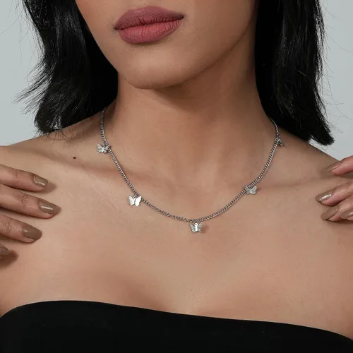 Vista 2 de Dainty Gold Butterfly Bow Necklace for Women,18k Gold Plated Choker Necklaces for Women Waterproof & Daily & Simple, Gold Jewelry for Women