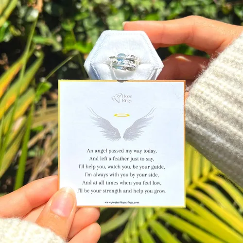 Vista 2 de Project Hope Rings The Feather From An Angel Ring Handcrafted 925 Sterling Silver Angel Ring Tarnish-Free & Hypoallergenic Adjustable Wrap