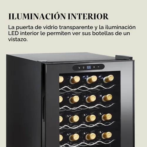 Vista 3 de Wine Enthusiast Refrigerador de vino con compresor de 20 botellas, 1.8 pies cúbicos para el hogar y la cocina, refrigeración de bajo consumo