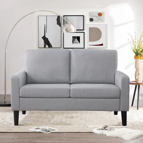 Vista 7 de BEEY Sofá individual de tela, cómodo sillón tapizado, muebles de sala de estar, sofá biplaza azul marino de 53 pulgadas, sofás pequeños