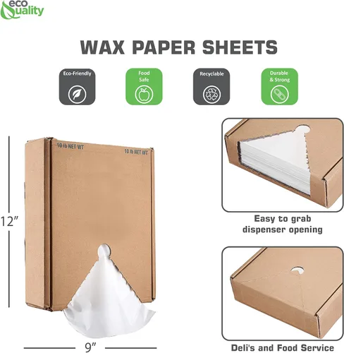 Vista 3 de EcoQuality - Hojas de papel enceradas en seco de 9 x 12 pulgadas, resistente a la grasa, aptas para microondas, envoltura de delicatessen