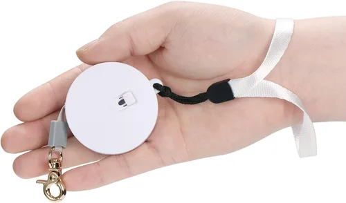 Vista 7 de Correa retráctil para perros pequeños y gatos de hasta 11 libras con cinta de nailon fuerte antitirones de 6.5 pies, manos libres, mini correa Azul