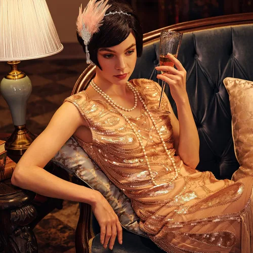 Vista 7 de BABEYOND - Collar de perlas sintéticas estilo art deco de la década de 1920, collar de perlas largas para fiesta de disfraces de estilo Gatsby