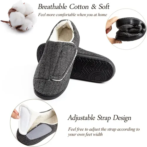 Vista 3 de Urbancolr Urbancolr - Zapatos ajustables para mujer, con espalda cerrada, lavables para interiores, con correa de cierre ajustable, para pies