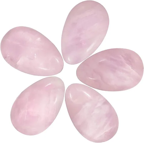 Vista 3 de mookaitedecor Juego de 5 piedras mixstones de bolsillo con forma de huevo, piedras preciosas pulidas, kit de cristal para curar el equilibrio