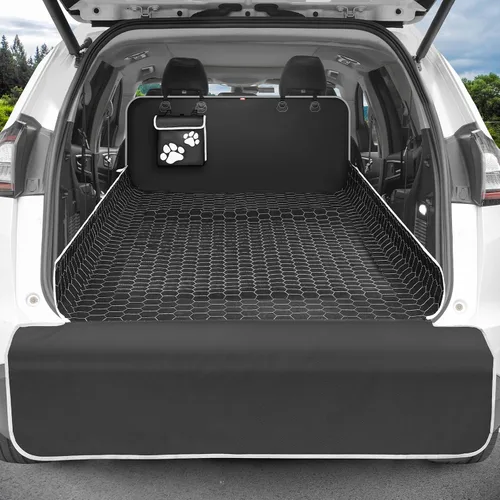 Vista 10 de Oasser Forro de carga para maletero de perros, cubierta de carga impermeable, alfombrilla para maletero de mascotas con solapas laterales