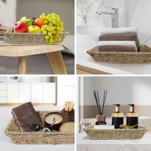 Vista 7 de 12 posavasos tejidos de algodón para bebidas con cesta (negro) 4.3" absorbent cotton woven coasters with 0.35" thick design; helps protect wooden