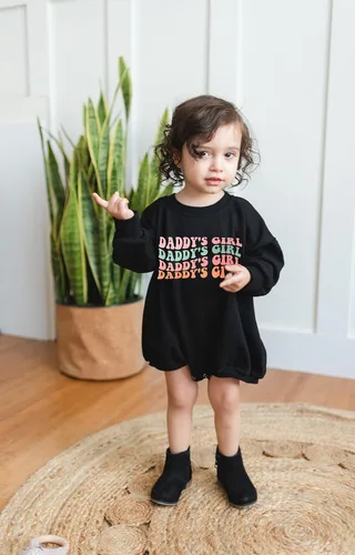 Vista 2 de Ropa de bebé para niña con cuello redondo, sudadera de manga larga, ropa de invierno