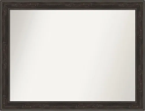 Vista 85 de Amanti Art Espejo de baño marrón para sobre el fregadero, 24 x 24 pulgadas, espejo de tocador cuadrado marrón Caleb, marco de madera rústica