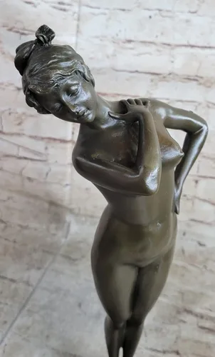 Vista 6 de EUROPEAN BRONZE Handcrafted Bronze Sculpture Sale Art Patoue Jean Artist French by Woman Nude Brilliance Hot Cast Handmade Art Noveau