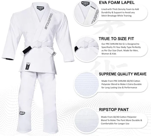 Vista 6 de Starpro Evolve Kids Preshrunk Jiu Jitsu Gi, BJJ Gi Men Many Sizes & Colors Junior BJJ Gi, Brazilian Jiu Jitsu Gi