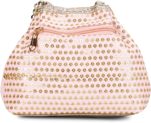 Vista 7 de LONGING TO BUY Bolso de seda bordado de diseño étnico indio con asa de perlas Batwa