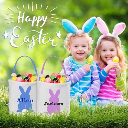 Vista 6 de Jocidea - Canasta de Pascua personalizada para niños, canastas de Pascua personalizadas, regalos de Pascua para chicos y niños, canasta de Pascua