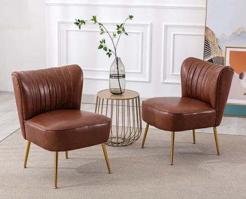 Vista 13 de Shunzhi Juego de 2 sillas decorativas de terciopelo negro con patas doradas, sillas laterales tapizadas modernas de mediados de siglo